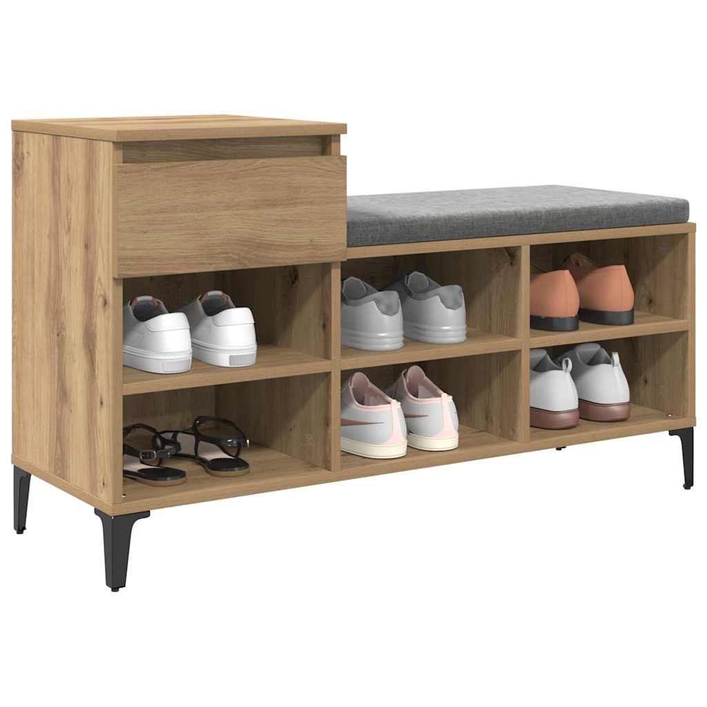 Vidaxxl meuble à chaussures avec tiroir artisanal couleur chêne 102 x 36 x 60 cm