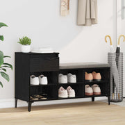 Vidaxl armoire à chaussures avec tiroir chêne noir 102 x 36 x 60 cm bois fini - afbeelding 1