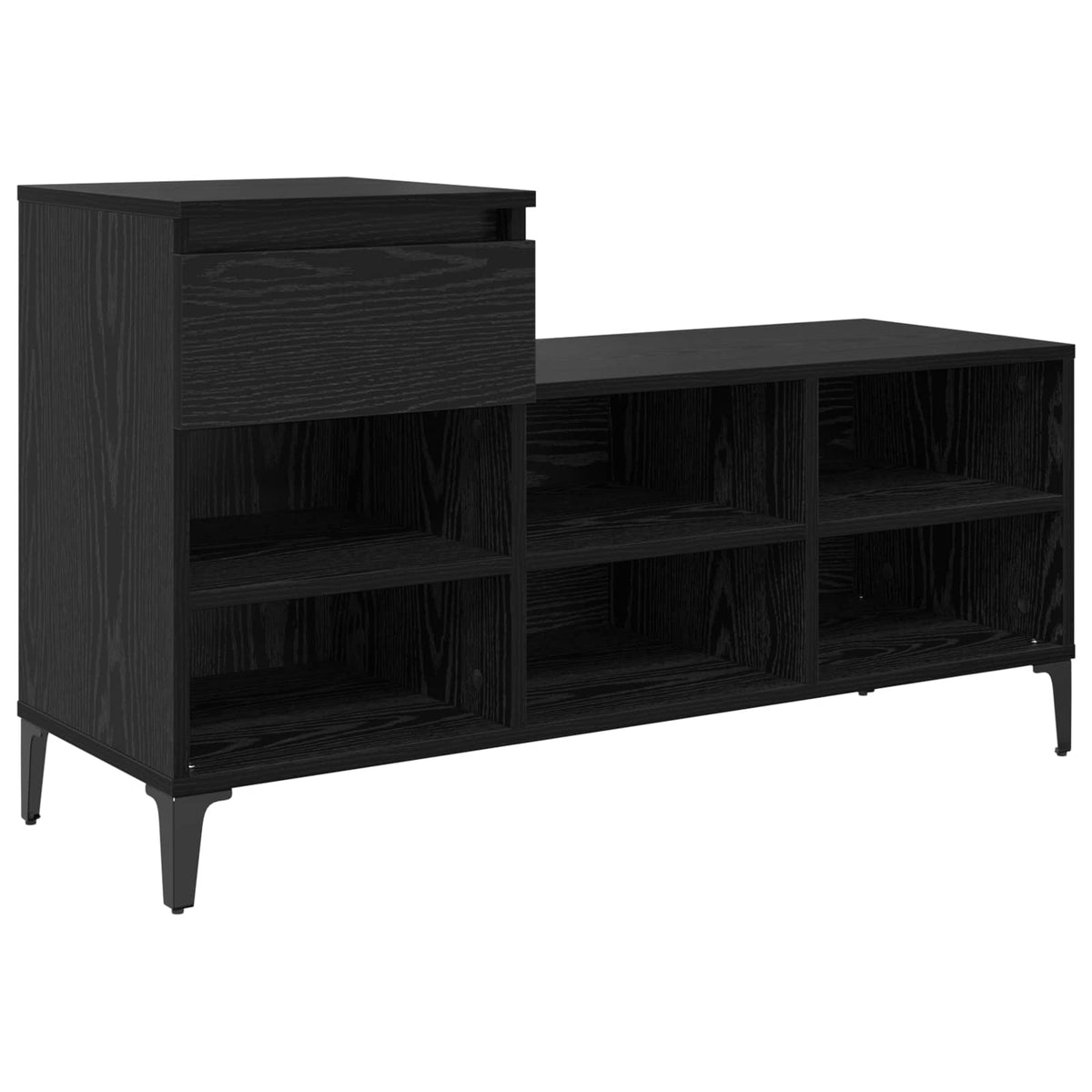 Vidaxl armoire à chaussures avec tiroir chêne noir 102 x 36 x 60 cm bois fini