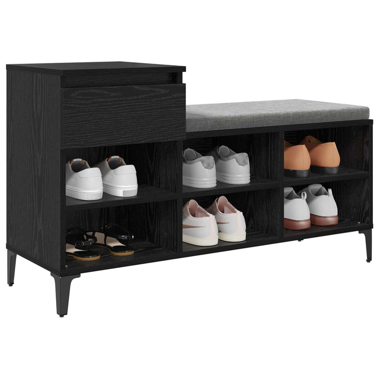Vidaxl armoire à chaussures avec tiroir chêne noir 102 x 36 x 60 cm bois fini