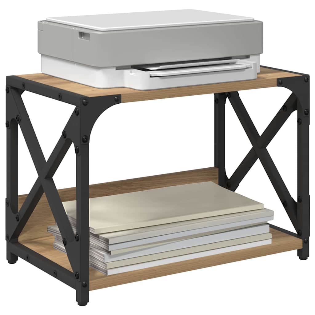 Vidaxxl support d'imprimante chêne artisanal 44 x 26 x 31,5 cm bois d'ingénierie