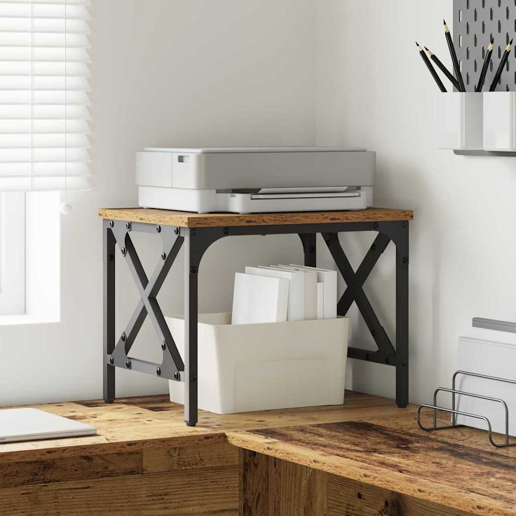Vidaxxl support d'imprimante réglable vieux bois 40 x 30 x 31 cm bois traité