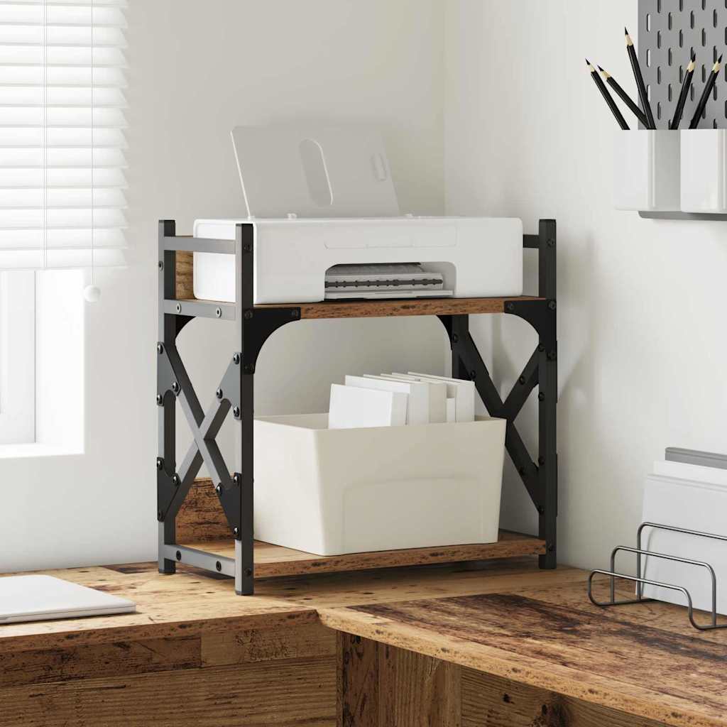 Vidaxxl support d'imprimante vieux bois 40 x 20 x 40 cm bois traité