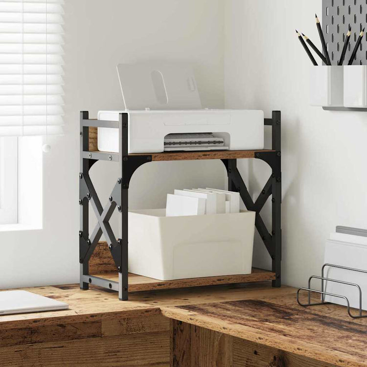 Vidaxxl support d'imprimante vieux bois 40 x 20 x 40 cm bois traité