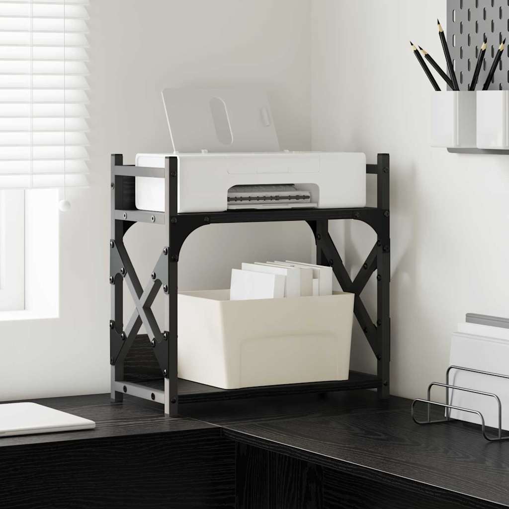 Vidaxxl support d'imprimante chêne noir 40 x 20 x 40 cm bois d'ingénierie