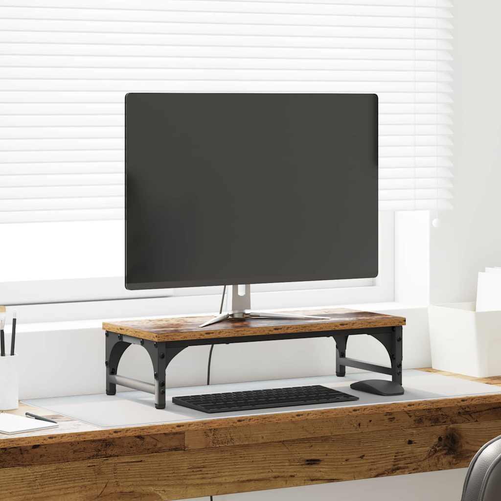 Vidaxxl support pour moniteur vieux bois 55 x 23 x 14 cm bois traité