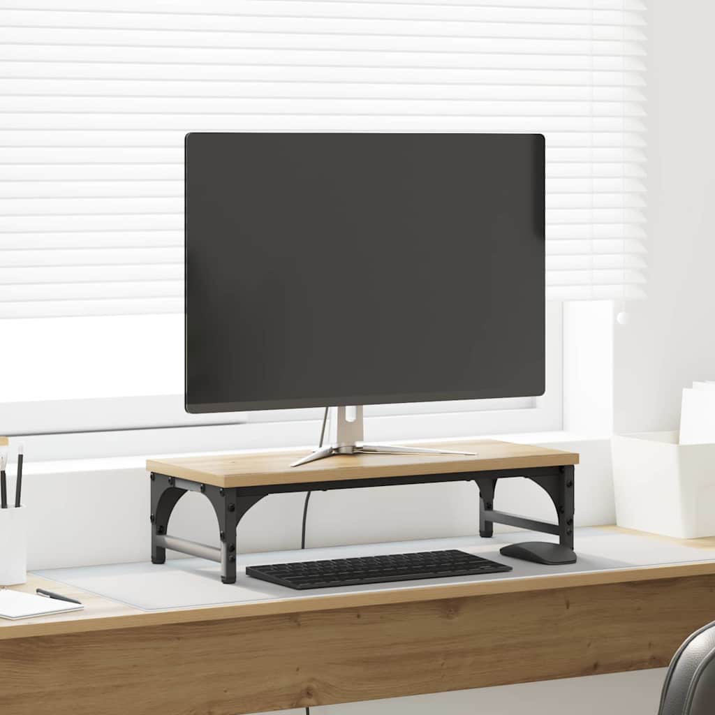 Vidaxxl support pour écran chêne artisanal 55 x 23 x 14 cm bois d'ingénierie