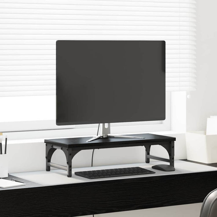 Vidaxxl support pour moniteur chêne noir 55 x 23 x 14 cm bois fini