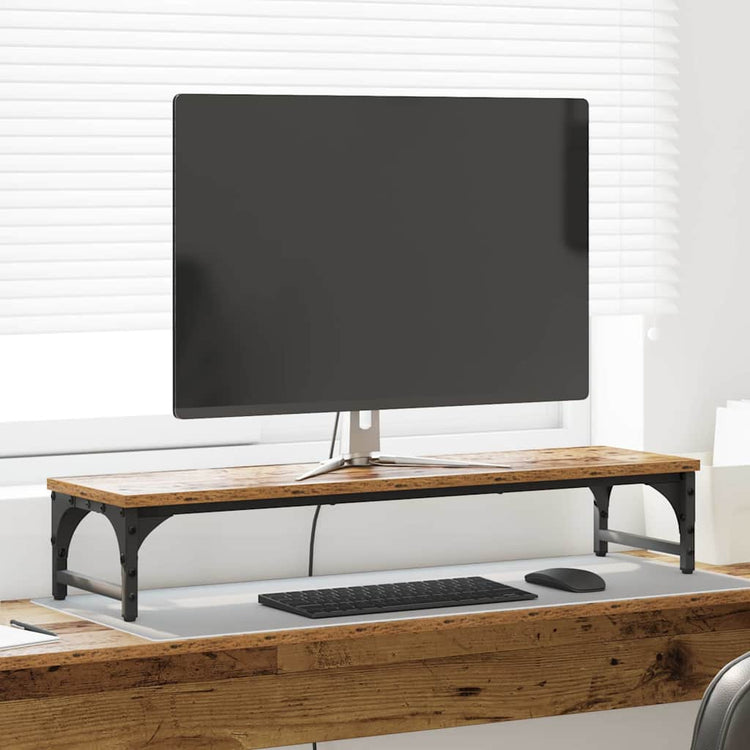 Vidaxxl support pour moniteur vieux bois 85 x 23 x 15,5 cm bois traité