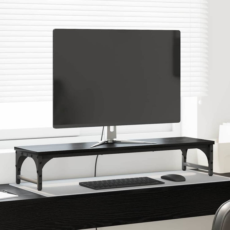 Vidaxxl support pour moniteur chêne noir 85 x 23 x 15,5 cm bois fini