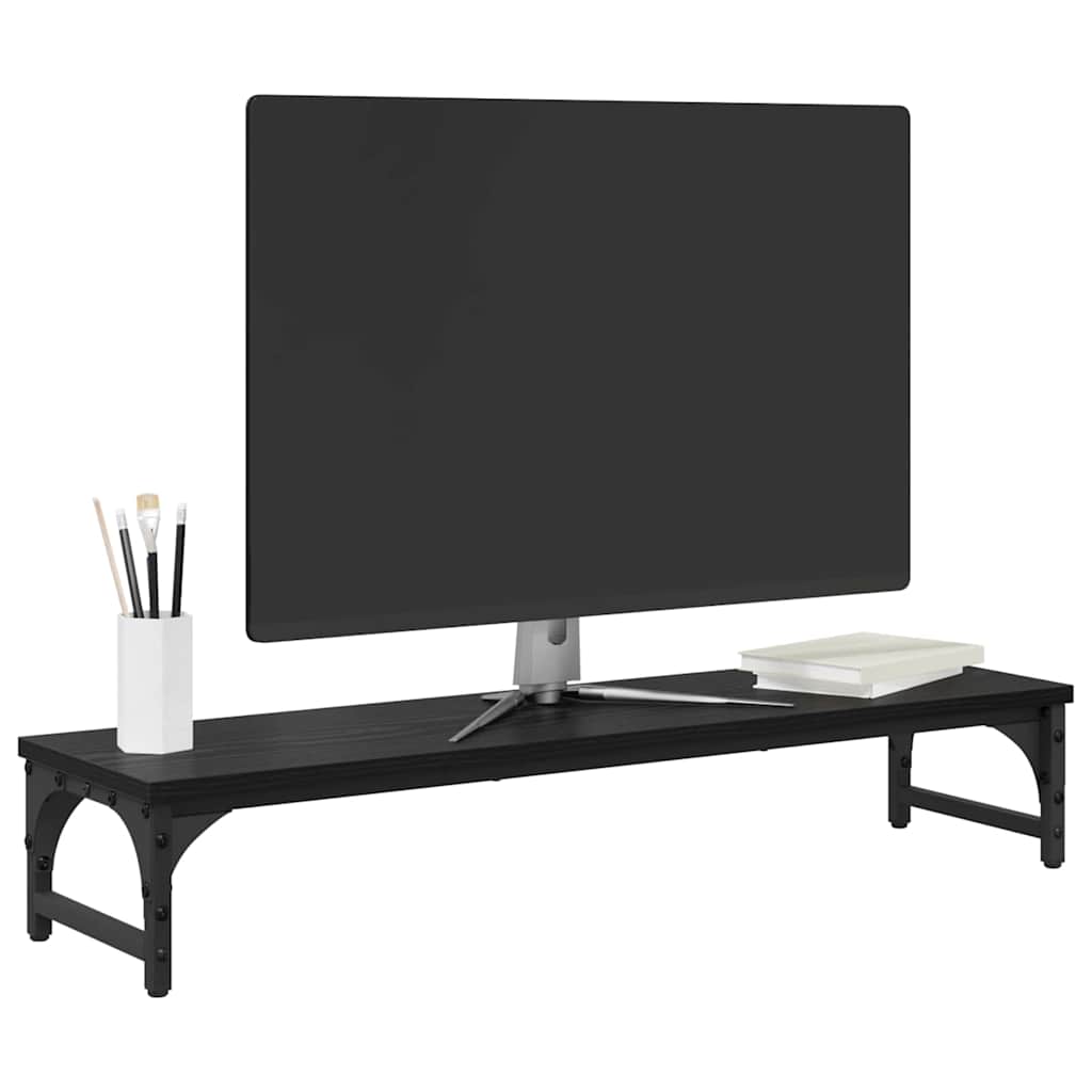 Vidaxxl support pour moniteur chêne noir 85 x 23 x 15,5 cm bois fini