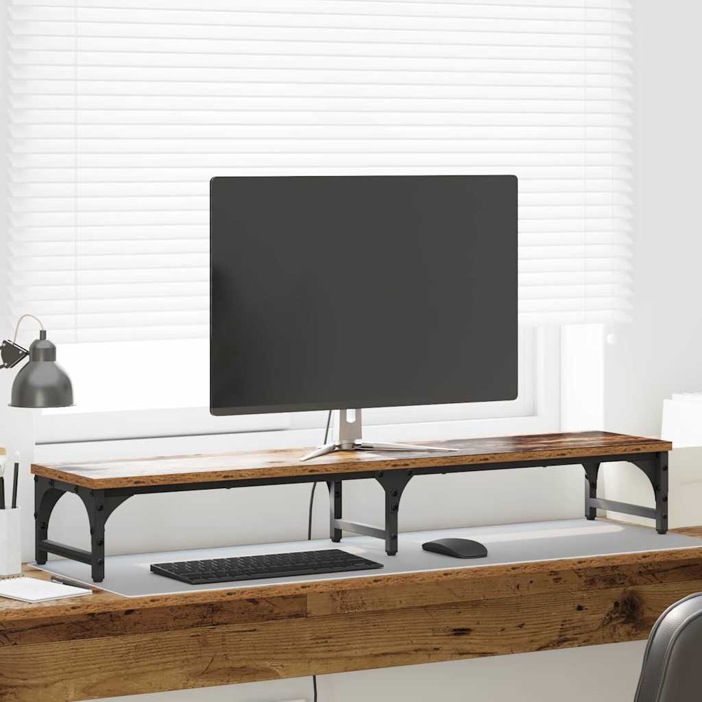 Vidaxxl support pour moniteur vieux bois 105 x 23 x 15,5 cm bois traité