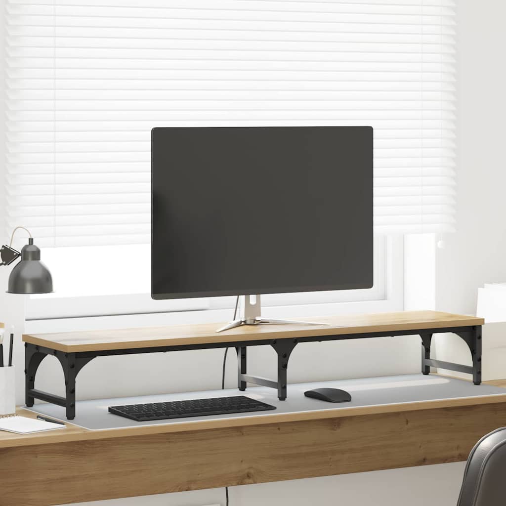 Vidaxxl support pour écran chêne artisanal 105 x 23 x 15,5 cm bois d'ingénierie