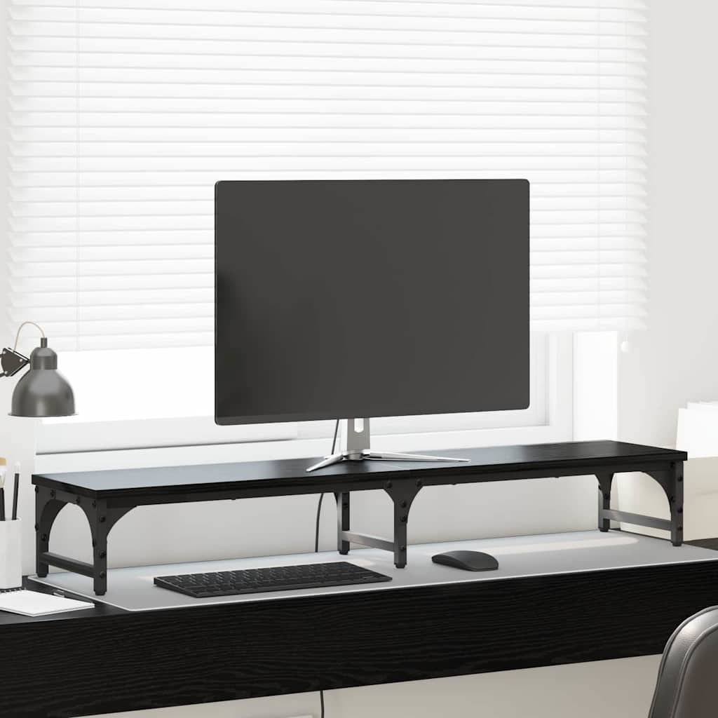 Vidaxxl support pour écran chêne noir 105 x 23 x 15,5 cm bois d'ingénierie