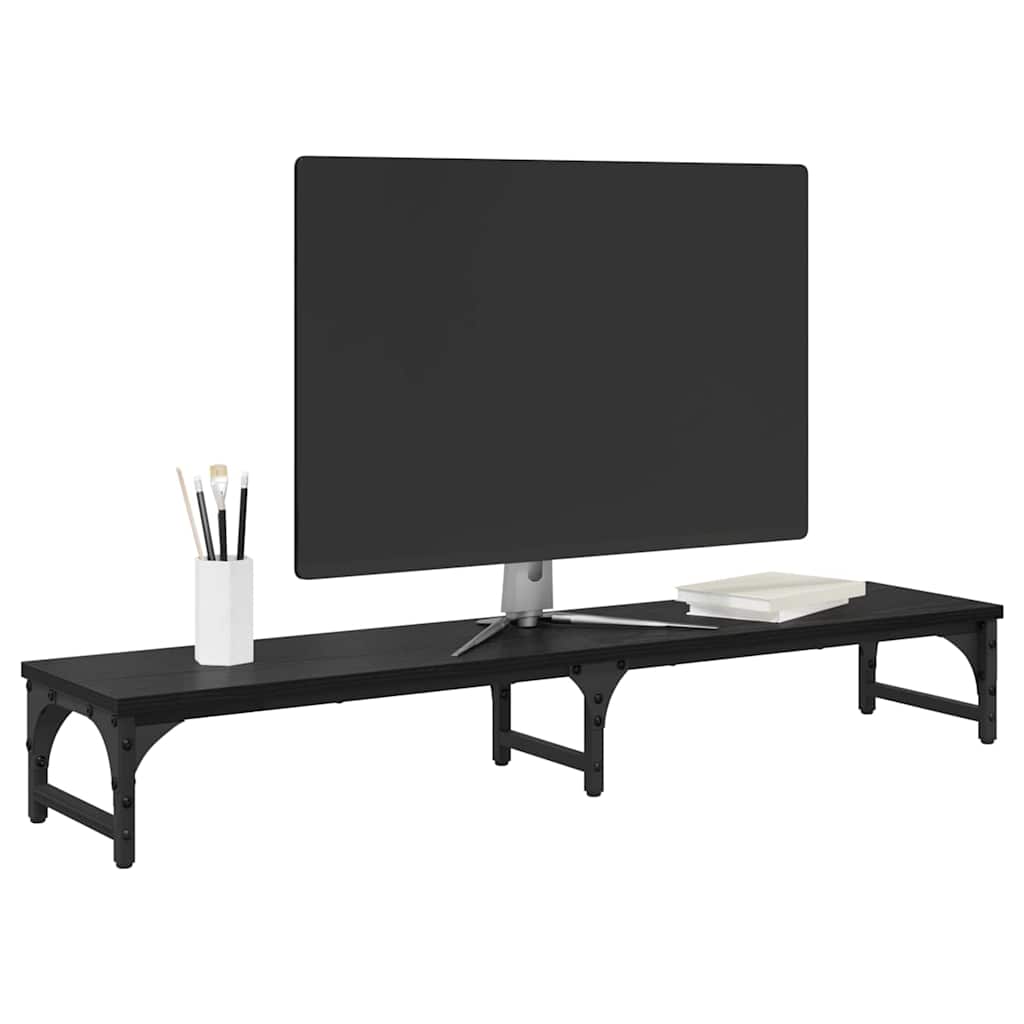 Vidaxxl support pour écran chêne noir 105 x 23 x 15,5 cm bois d'ingénierie