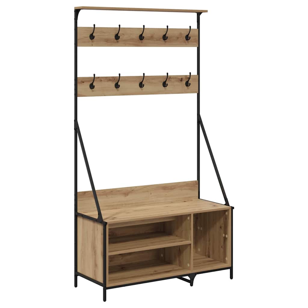 Vidaxx portant à vêtements chêne artisanal 100 x 41 x 184 cm bois travaillé