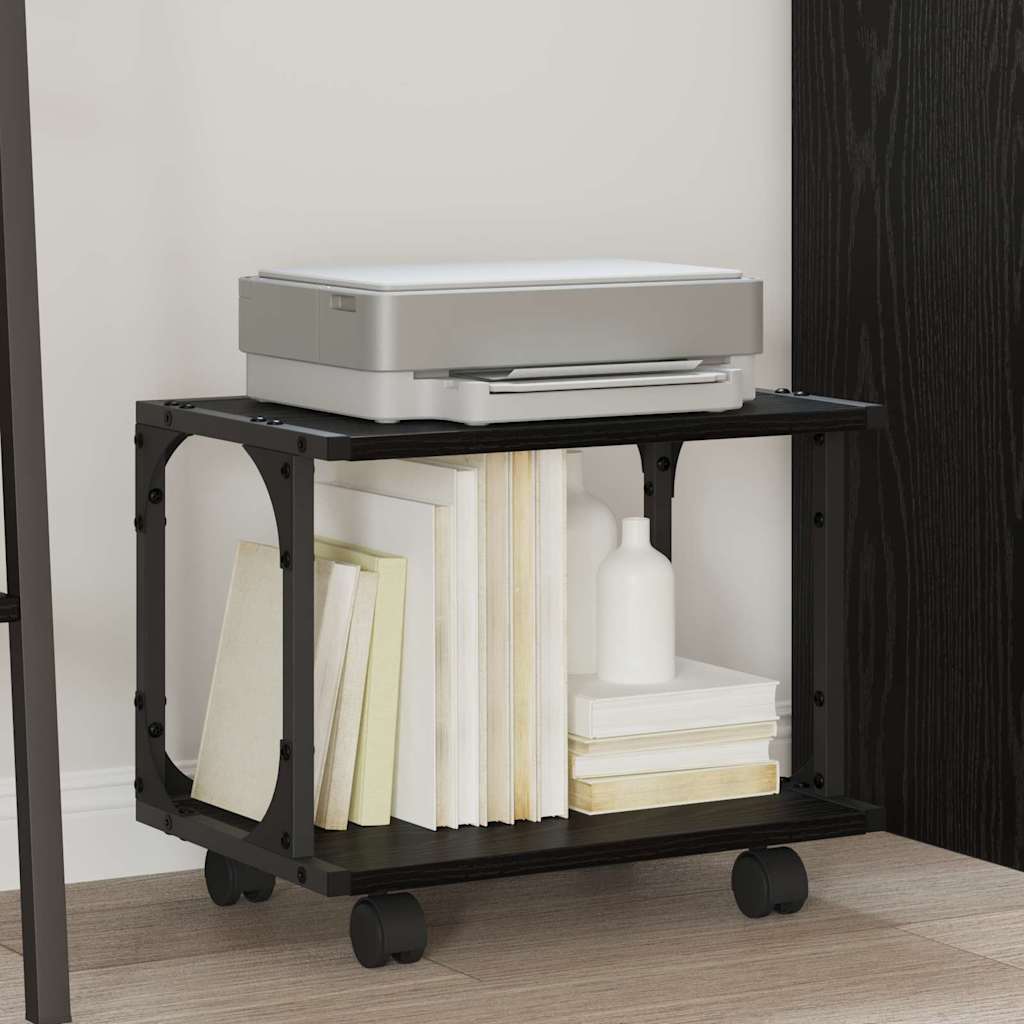 Vidaxxl support d'imprimante chêne noir 41 x 28 x 33,5 cm bois d'ingénierie