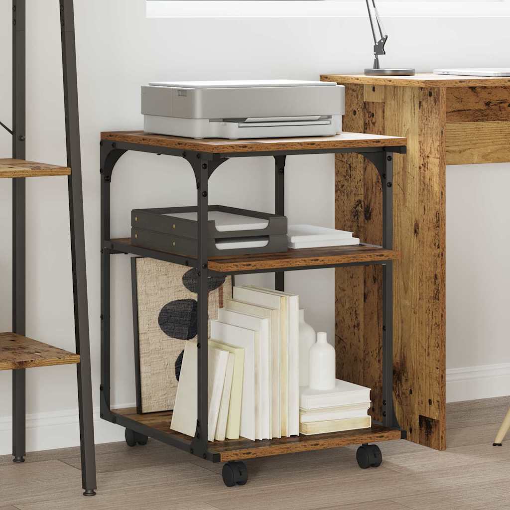 Vidaxxl support d'imprimante vieux bois 43 x 48 x 64 cm bois traité