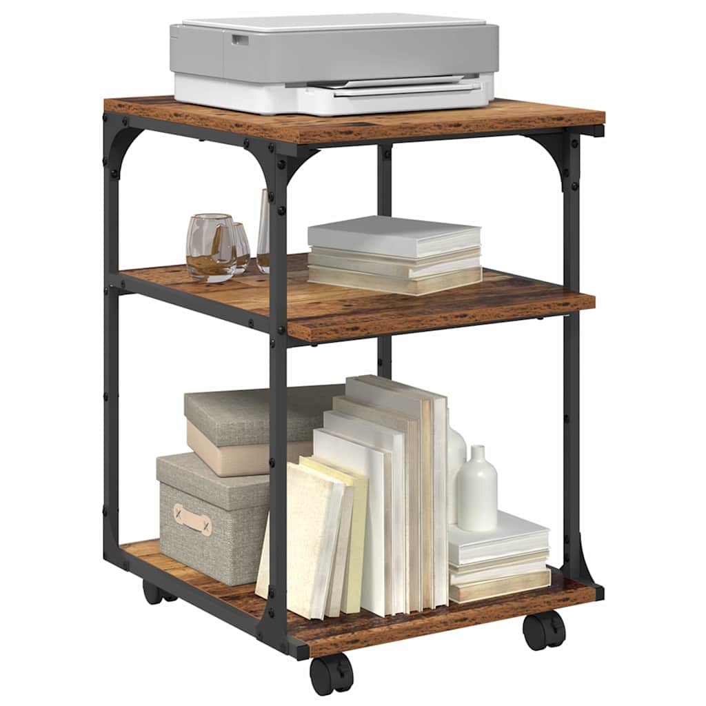 Vidaxxl support d'imprimante vieux bois 43 x 48 x 64 cm bois traité