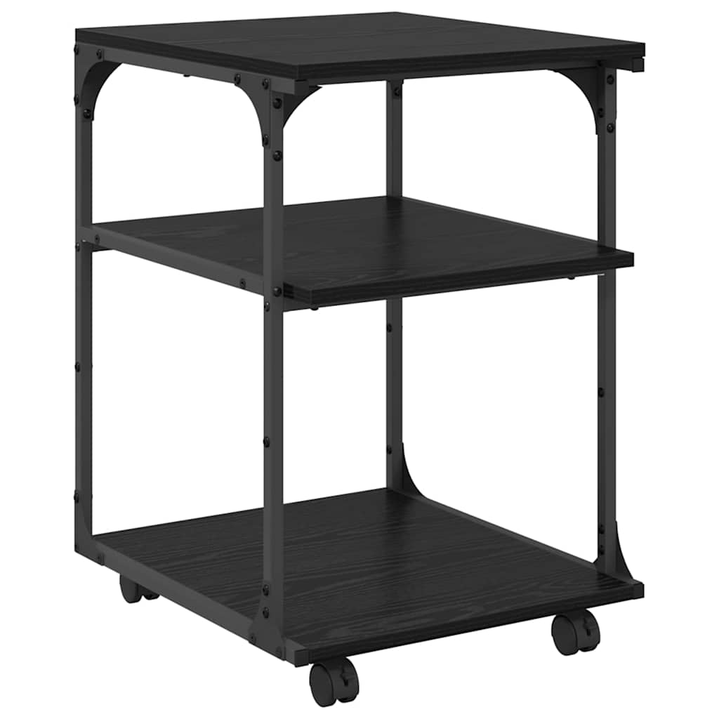 Vidaxxl support d'imprimante chêne noir 43 x 48 x 64 cm bois d'ingénierie