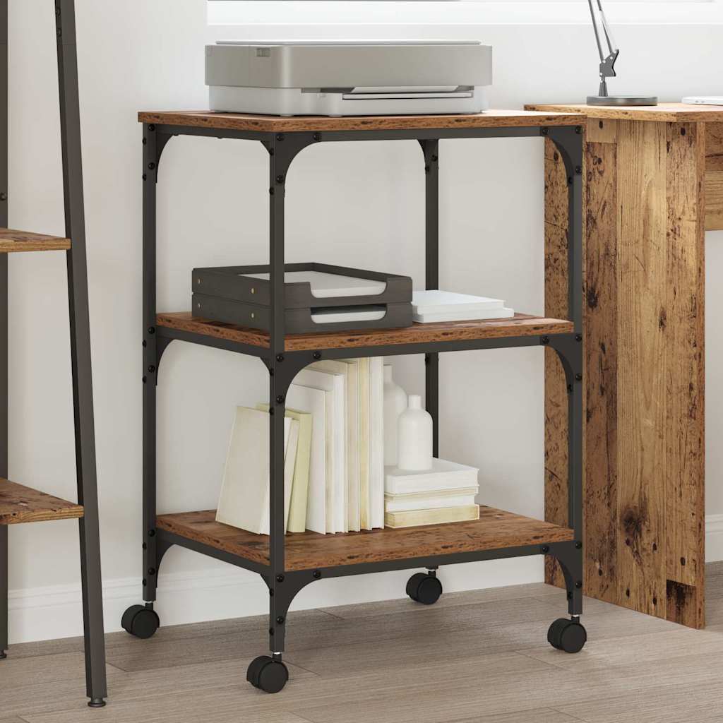 Vidaxxl support d'imprimante vieux bois 50 x 41 x 75 cm bois traité