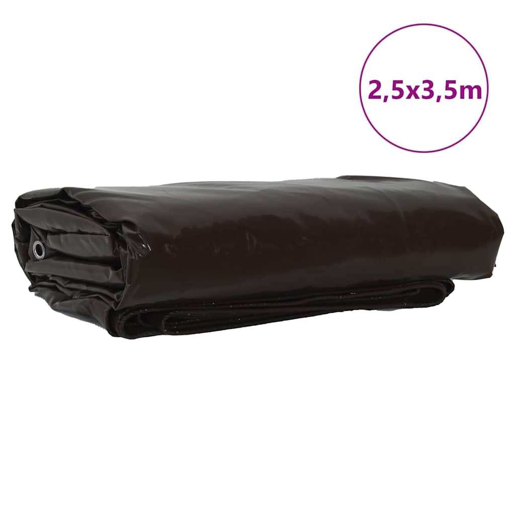 Bâche Vidaxl 650g m² marron toile 2,5 x 3,5 m avec enduction PVC