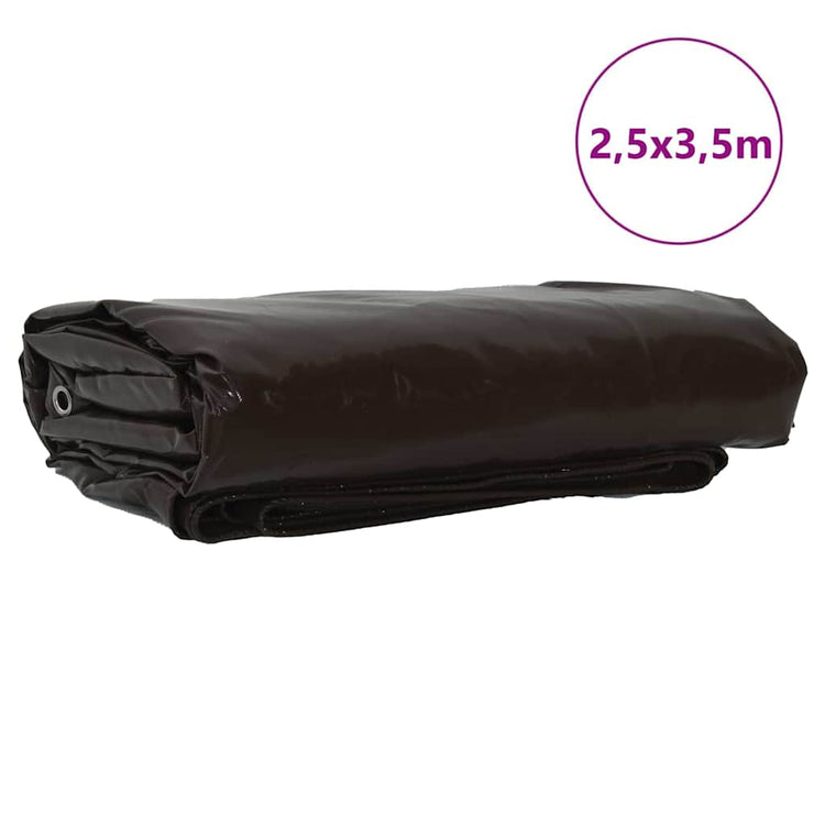 Bâche Vidaxl 650g m² marron toile 2,5 x 3,5 m avec enduction PVC