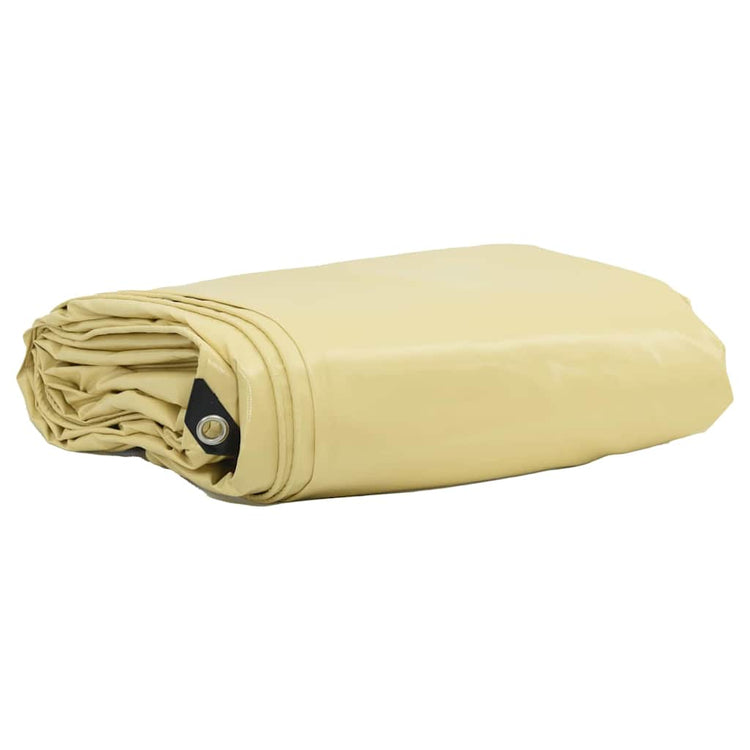 Bâche Vidaxl 650g m² beige 3 x 5 m toile avec enduction PVC