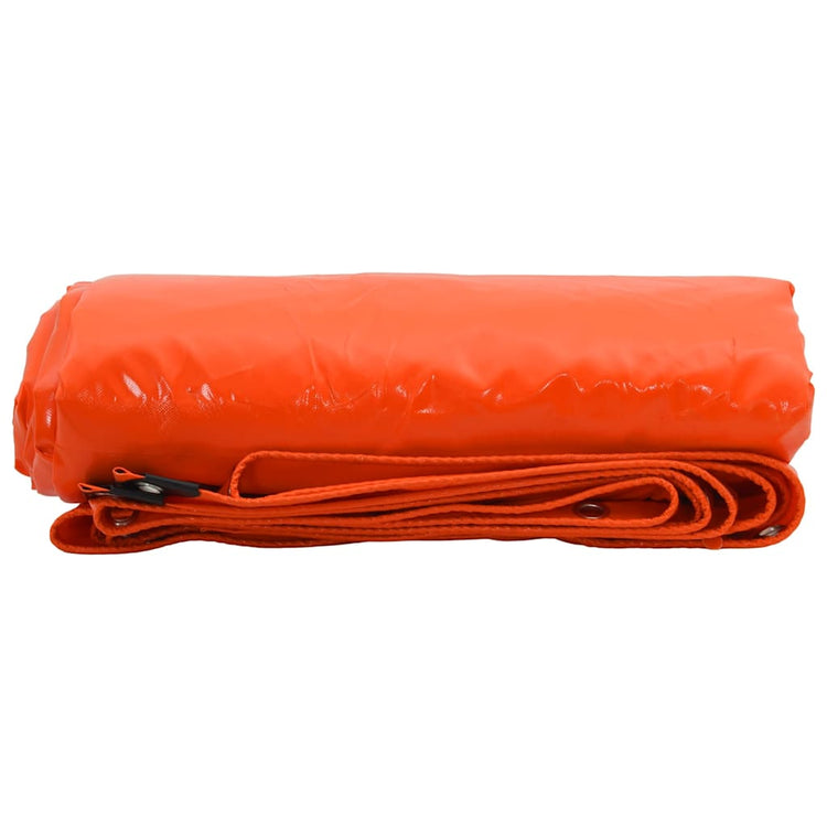 Bâche Vidaxl 650g m² orange toile 4 x 7 m avec enduction PVC