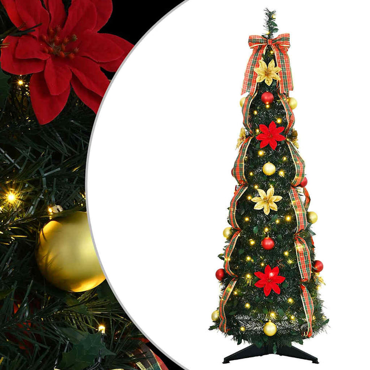 Vidaxx sapin de Noël artificiel avec 50 LED en PVC vert standard 125 cm