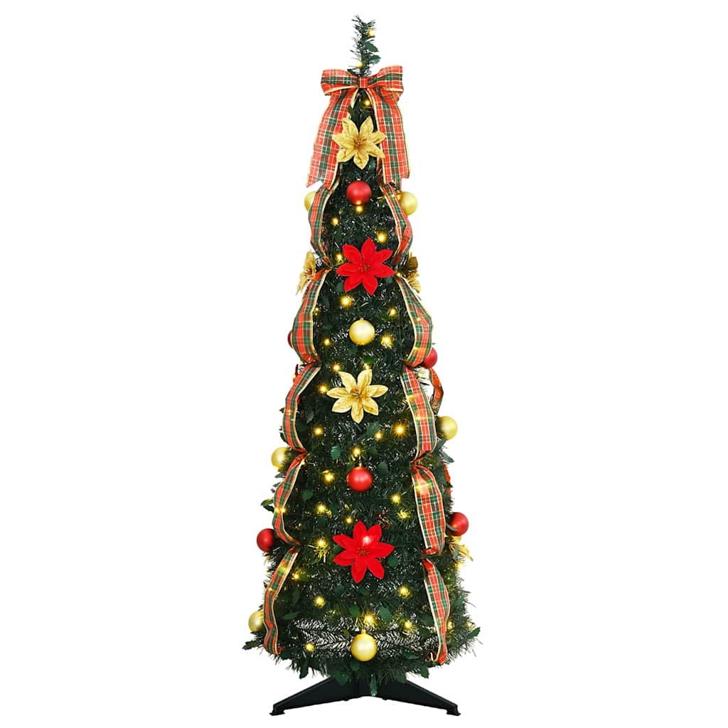 Vidaxx sapin de Noël artificiel avec 50 LED en PVC vert standard 125 cm