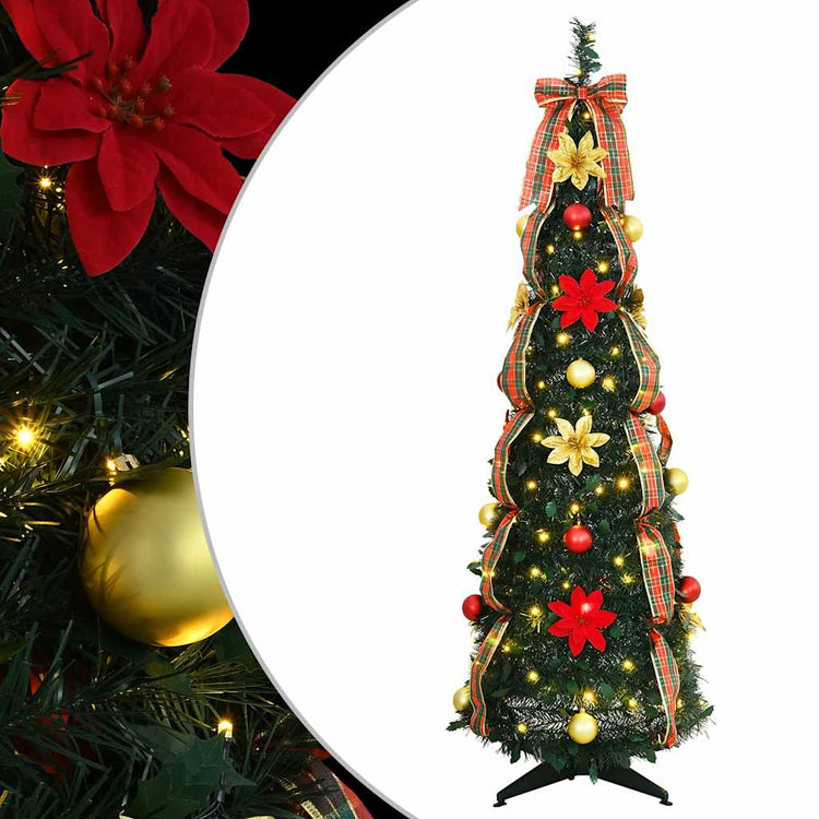 Vidaxx sapin de Noël artificiel avec 100 LED avec PVC vert standard 155 cm