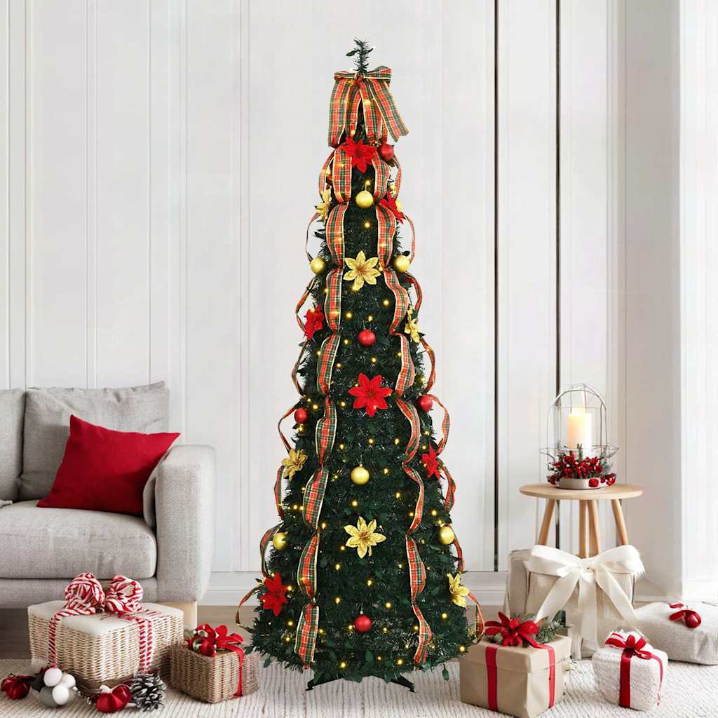 Vidaxx sapin de Noël artificiel avec 200 LED avec PVC vert standard 215 cm
