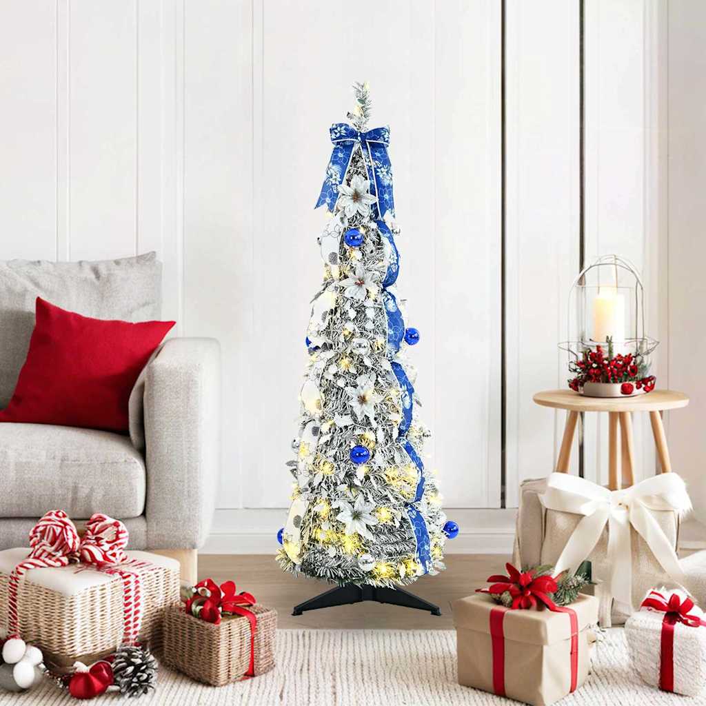 Vidaxx sapin de Noël artificiel avec 50 LED en PVC blanc standard 120 cm