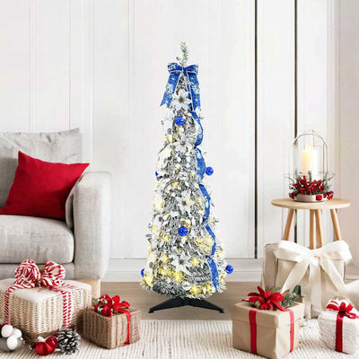 Vidaxx sapin de Noël artificiel avec 50 LED en PVC blanc standard 120 cm
