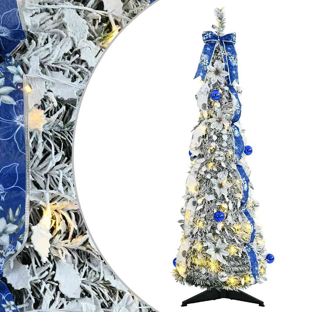 Vidaxx sapin de Noël artificiel avec 50 LED en PVC blanc standard 120 cm