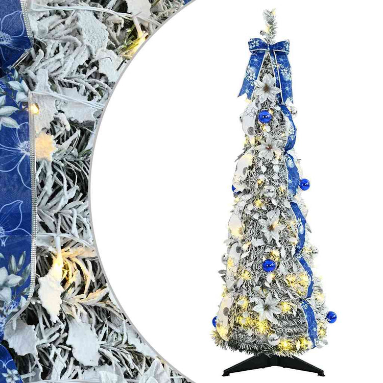Vidaxx sapin de Noël artificiel avec 50 LED en PVC blanc standard 120 cm