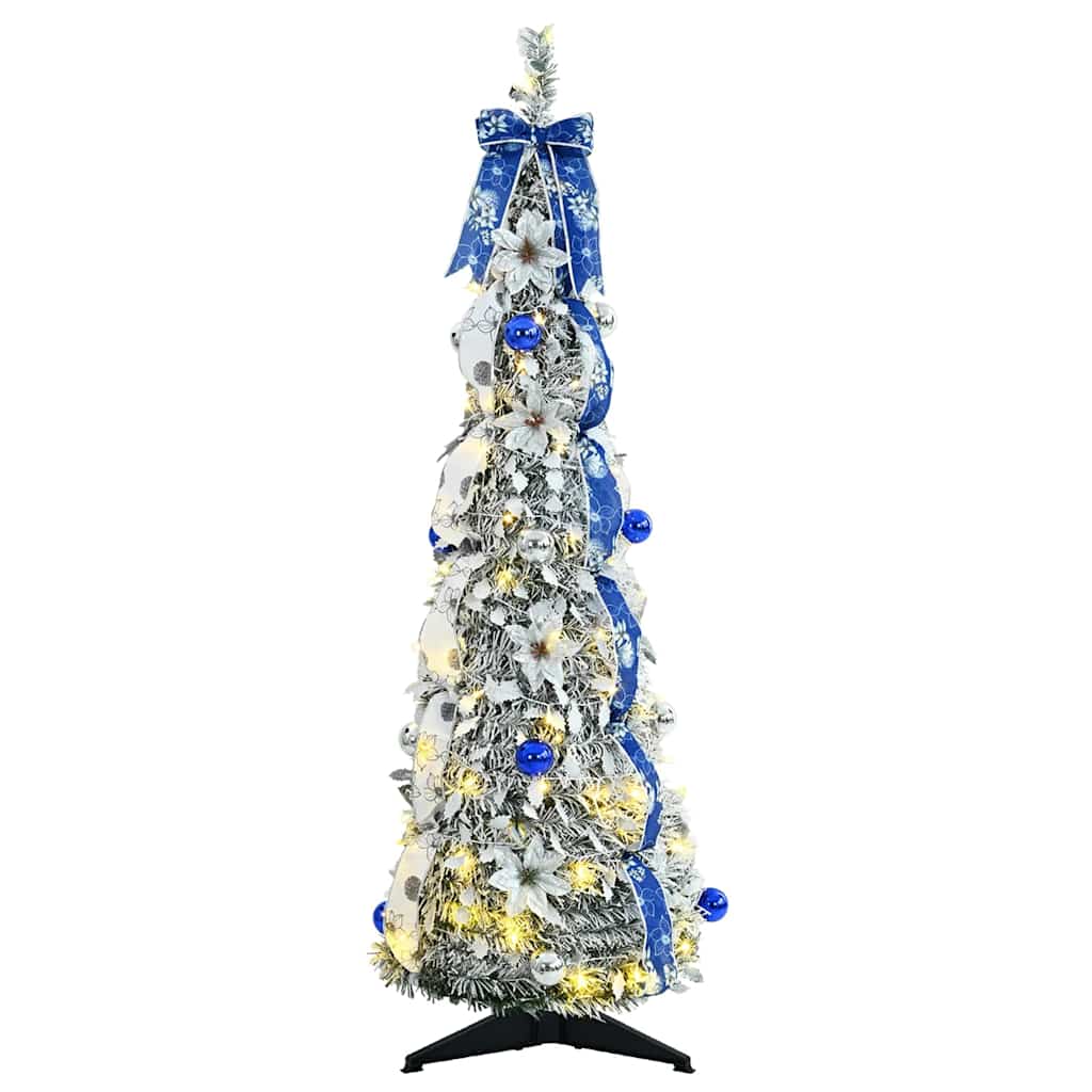 Vidaxx sapin de Noël artificiel avec 50 LED en PVC blanc standard 120 cm