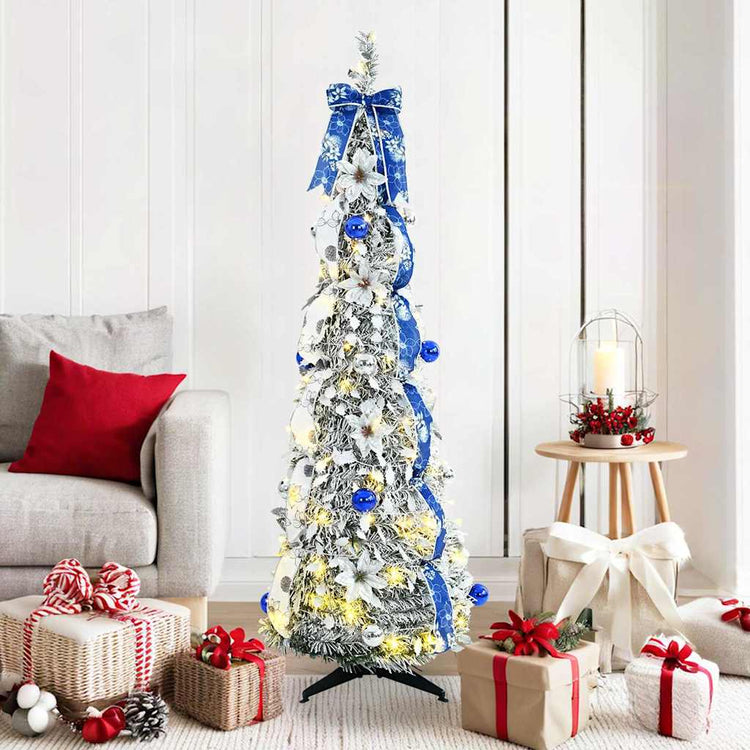 Vidaxx sapin de Noël artificiel avec 100 LED en PVC blanc standard 150 cm