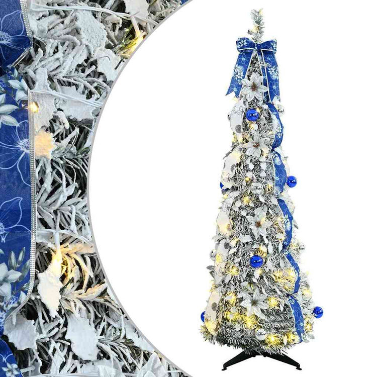 Vidaxx sapin de Noël artificiel avec 100 LED en PVC blanc standard 150 cm