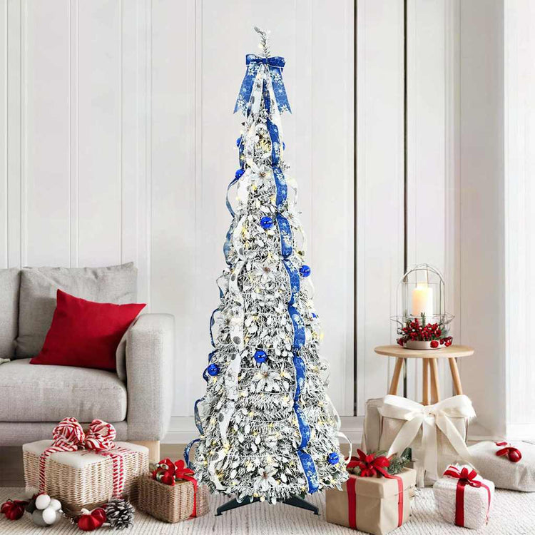Vidaxx sapin de Noël artificiel avec 150 LED en PVC blanc standard 180 cm
