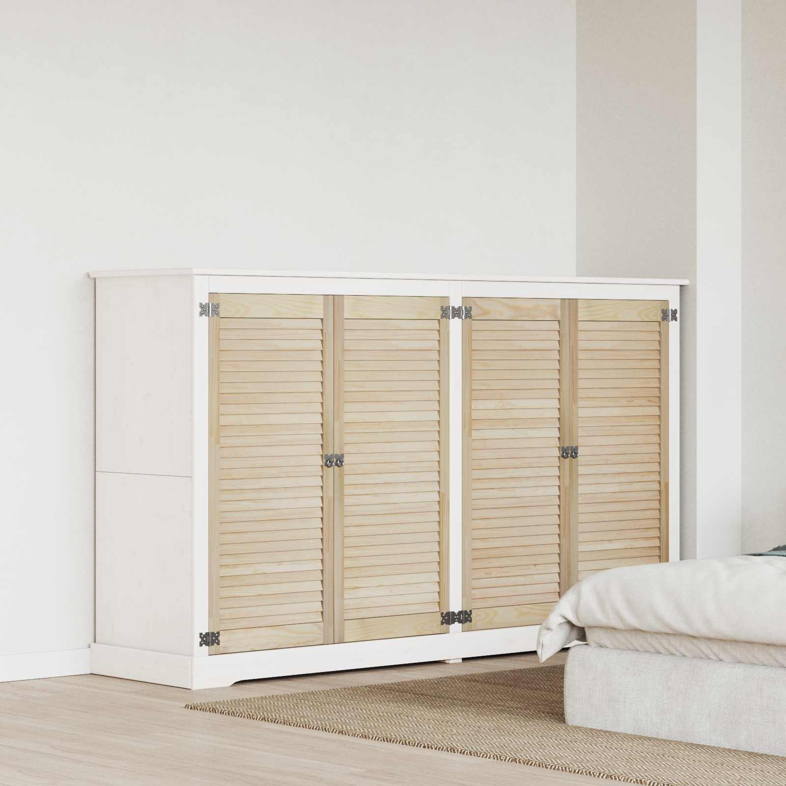 Vidaxxl porte d'armoire 4 pcs naturel 110 x 2 x 49,5 cm bois de pin massif