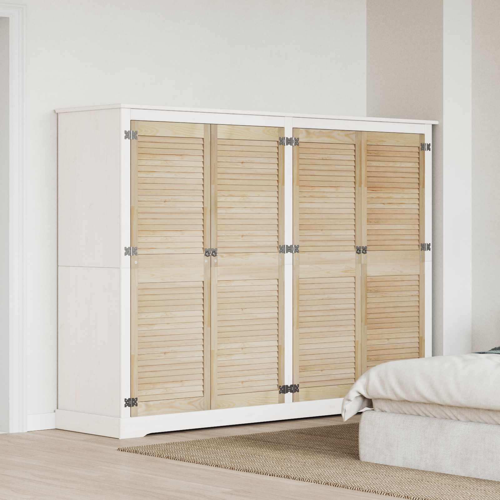 Vidaxx porte de placard 4 pcs naturel 140,5 x 2 x 59,5 cm bois de pin massif