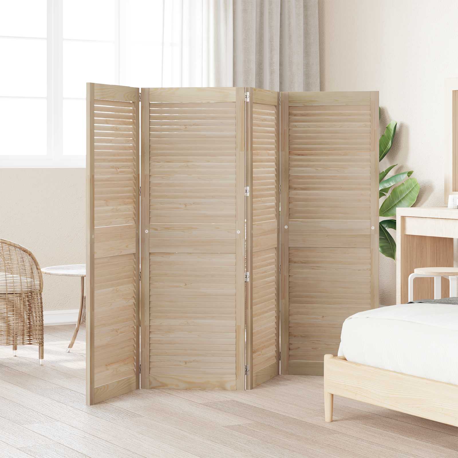 Vidaxx porte de placard 4 pcs naturel 140,5 x 2 x 59,5 cm bois de pin massif