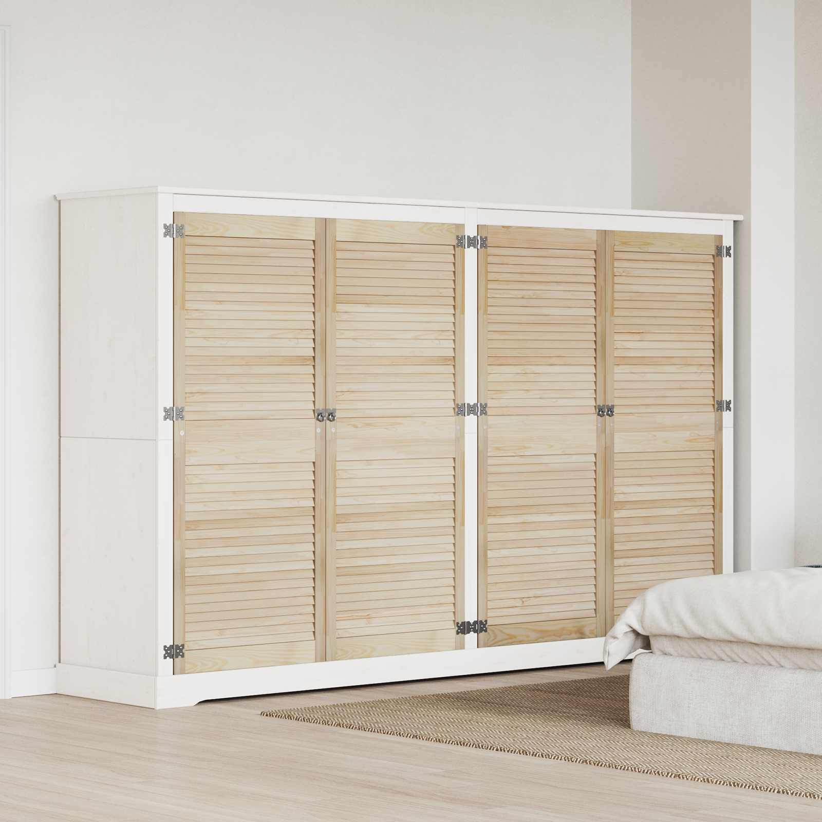 Vidaxxl porte d'armoire 4 pcs naturel 140,5 x 2,1 x 59,5 cm bois de pin massif