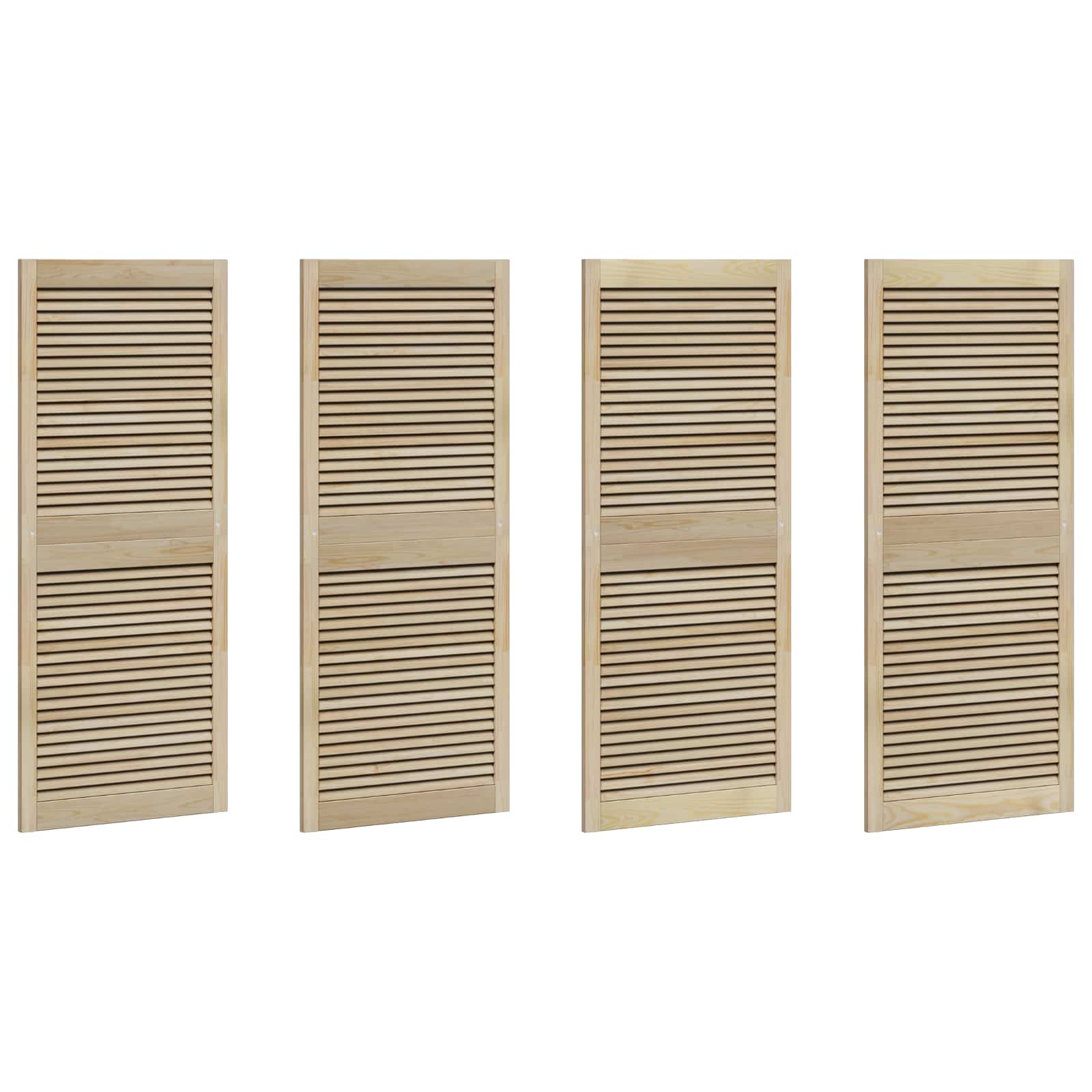 Vidaxxl porte d'armoire 4 pcs naturel 140,5 x 2,1 x 59,5 cm bois de pin massif