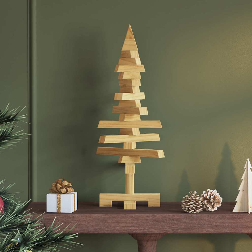 VidaXL sapin de Noël en bois avec bois de pin massif marron standard 60 cm