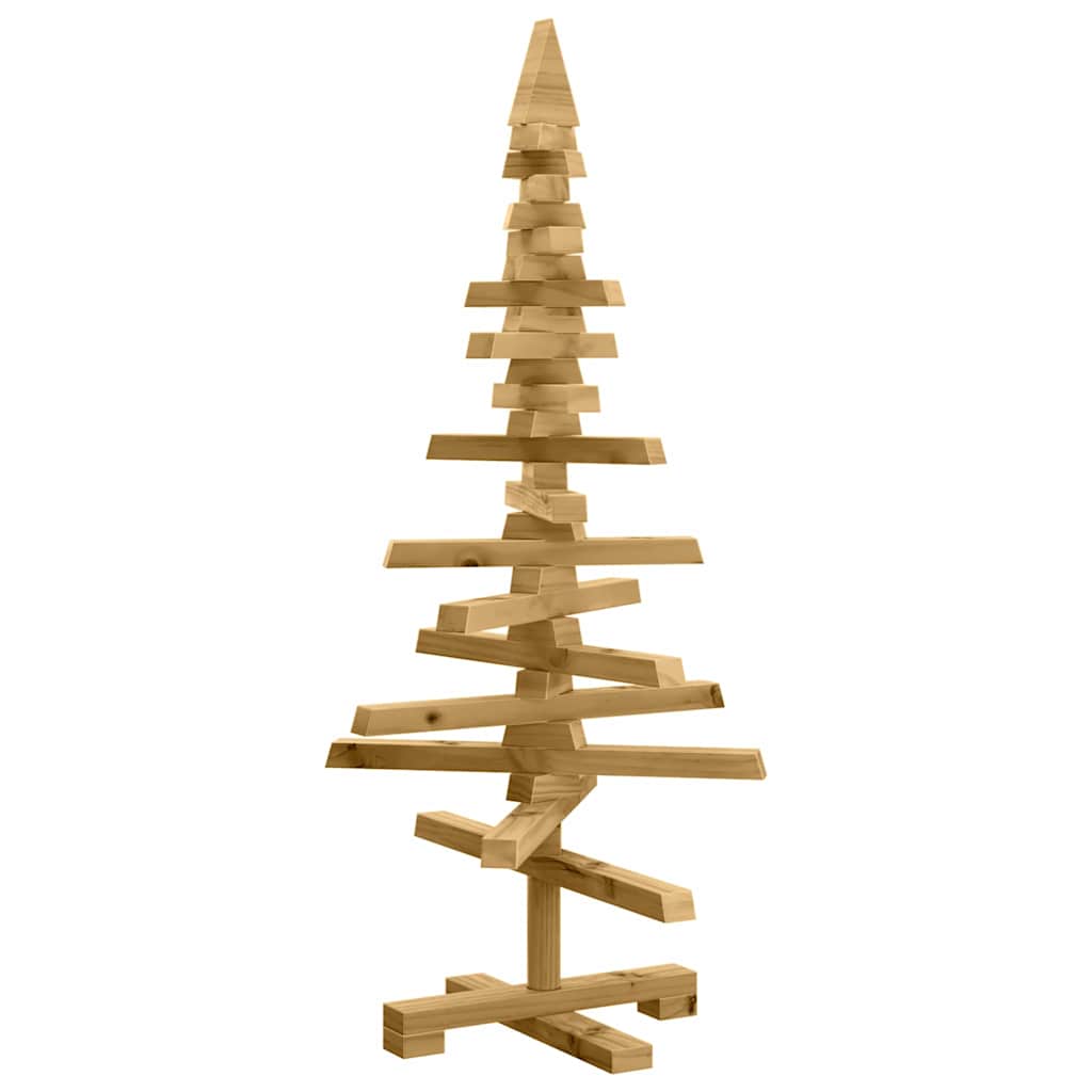 VidaXL sapin de Noël en bois avec bois de pin massif marron standard 90 cm
