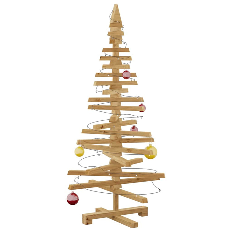 VidaXL sapin de Noël en bois avec bois de pin massif marron standard 120 cm