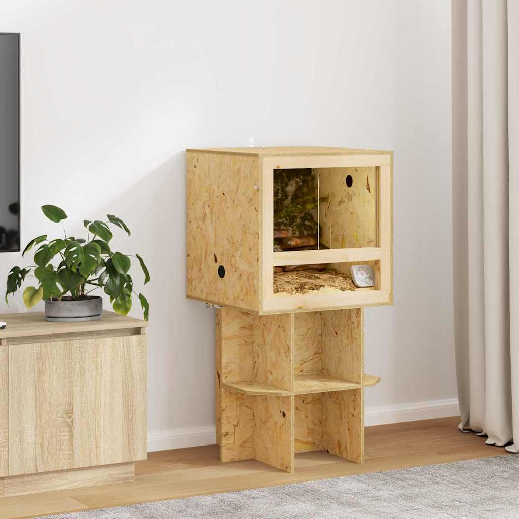 Vidaxl terrarium marron 50 x 50 x 50 cm osb